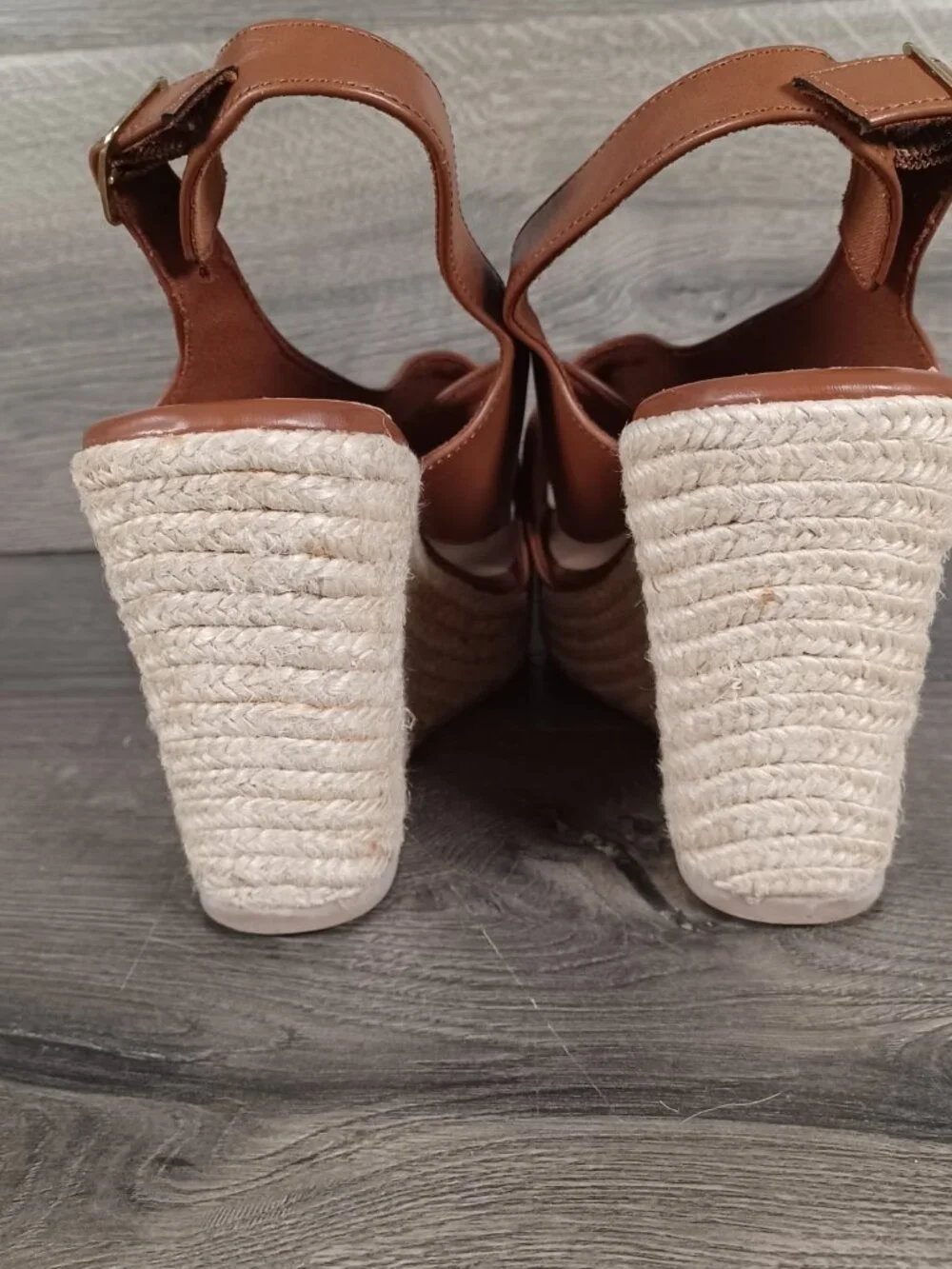 American Eagle Women's Size 8.5 Brown Wedge Heels With Buckles